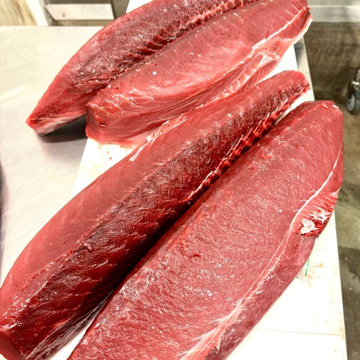 Fresh yellowfin tuna loins